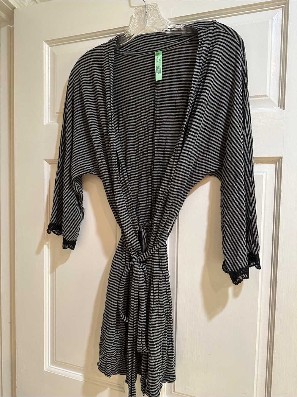 Honeydew Intimates Black and White Striped Robe